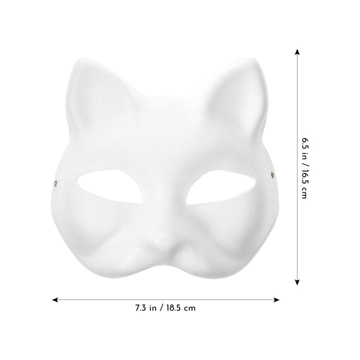 sundom-10pcs-white-masks-paper-masks-blank-cat-mask-for-decorating-diy-painting-masquerade-cosplay-party