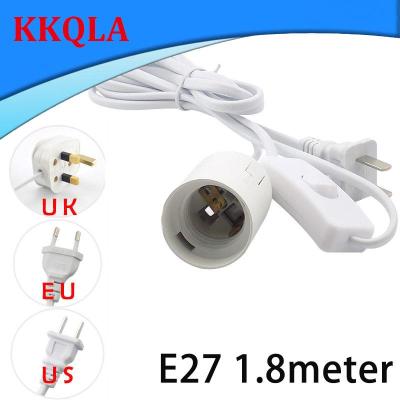 QKKQLA 1.8M E27 AC Power Cord Cable Lamp Base with ON OFF Switch for Led Grow Light Bulb Socket Desk Lamp Holder 110V 220V