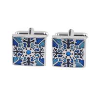 ELEC 1 คู่คลาสสิก Mens งานแต่งงานงานแต่งงานเสื้อของขวัญสีฟ้า Cufflinks Cuff Links Blue - INTL