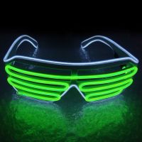 Smart Remote Control EL Wire Fashion Neon LED Light Up Shutter Shaped Glow Rave Costume Party DJ Bright