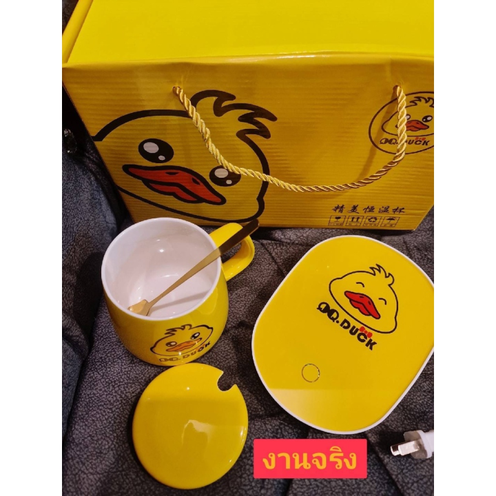 spa-home-shop-แก้วอุ่นร้อน-เป็ดน้อย-ได้ครบพร้อมกล่องตามรูปไปเลยจ้า-1-เซทจะมีแก้ว-ฝาแก้ว-ช้อน-ฐานอุ่นร้อน-พร้อมกล่องน้า