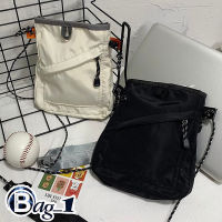 bag(BAG1653) H1กระเป๋าผ้าสะพายข้างสายเชือก Sacoche Bagแฟชั่น