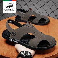 Mens sandals beach shoes summer 2022 new waterproof outerwear dual-use slippers mens Baotou hole shoes mens driving shoes