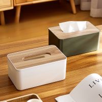 Wooden Tissue Holder Household Paper Towel Storage Box Removable Tissue Boxes for Home Office