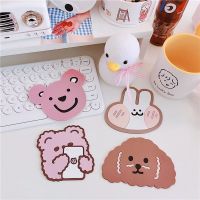 8x9cm Personality Creative Coaster Cute Rabbit Water Coaster Cartoon Bear Coaster Non-slip Insulation Table Mat