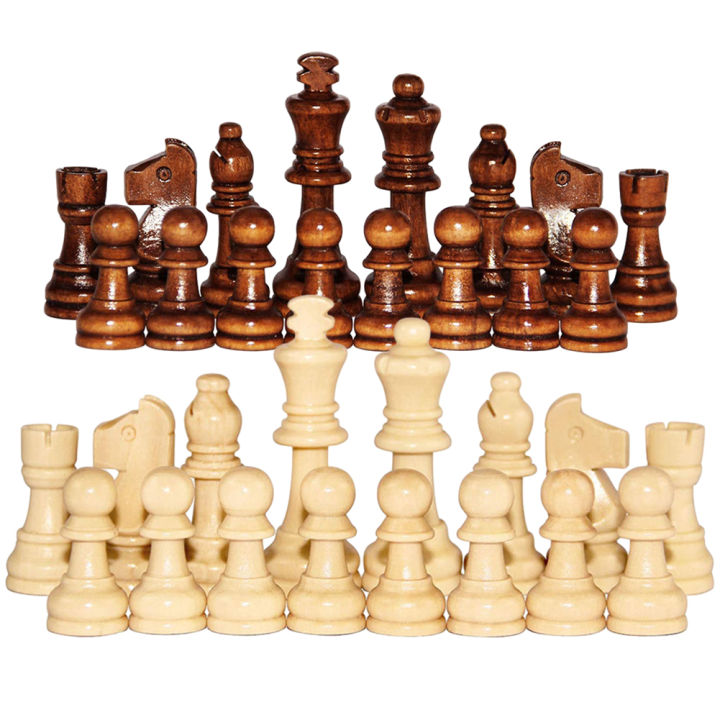 หมากฮอสไม้มาตรฐาน-manicen-staunton-32pcs-เกมหมากรุก-pawns-2-2in-king-figures-figurine-ชิ้นสำหรับเกมกระดานหมากรุก