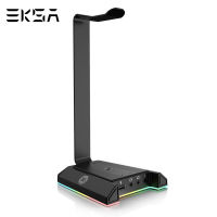 EKSA W1 Gaming Headset Stand 7.1Virtual Surround USB 3.5mm Ports RGB Headphones Holder for Gamer Gaming PC Accessories Desk