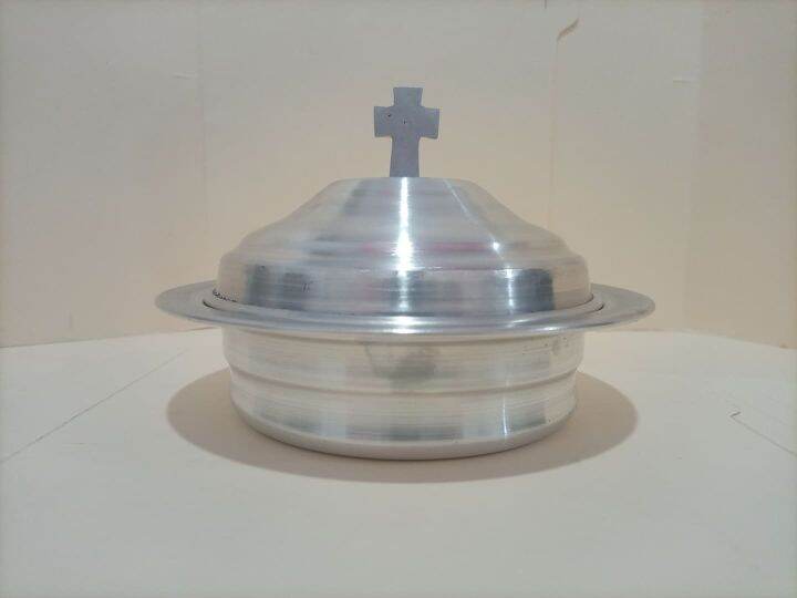 PCBS Aluminum Communion Bread Tray (Stacking Bread Plate with Cover
