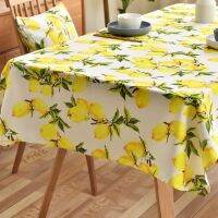 Lemon Print Tablecloth Decorative Rectangular Kitchen Dining Birthday Party Table Cover Tea Cloth Waterproof JS81C