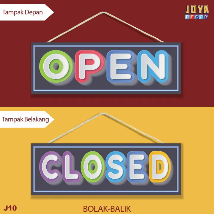 Open Closed Sign Board Papan Petunjuk Bolak Balik JJ6 | Lazada Indonesia