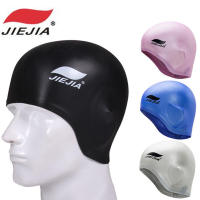 JIE JIA Adults Silicone Swimming Caps Men Women Waterproof Swim Pool Cap Protect Ears Long Hair Large High Elastic Diving Hat