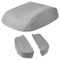 Car Leather Center Console Cover Front Door Panel Armrest Cover for Honda Pilot 2009-2015 Gray