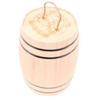 1pc Wooden Barrel Durable Versatile Wooden Cask Desk Organizer Pen Container Desktop Ornament For Coffee Bean Tea Small Objects