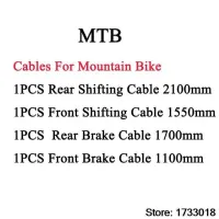 4ชิ้นชุดจักรยานเสือหมอบ Mtb ขยับเบรกมอเตอร์ไซค์ด้านหลังด้านหน้าสายเบรค1100มม. 1550มม. 1700มม. 2100มม.