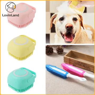 Dog Bath Brush,rubber Dog Shampoo Grooming Brush, Silicone Dog Shower Wash  Curry Brush, Pet Scrubber For Short Long Haired Dogs Cats Massage Comb