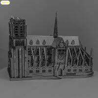 KISSYA Notre-Dame De ปารีสโมเดล3D โลหะวัสดุที่ปลอดภัยคงทนใช้โมเดลปริศนาสำหรับเพื่อนของขวัญครอบครัวเด็ก