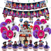 Friday Night Funkin Party Supplies Happy Birthday Party Decoration Set Balloons Cake Topper Party Banner Baby Shower Banner