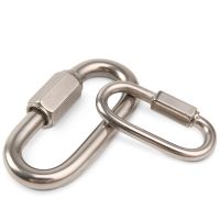 （AT）1Pc Carabiner Quick Link SafetyHook 304Heavy Duty D คลิปล็อครูปตัวสำหรับเดินป่าอุปกรณ์ตั้งแคมป์