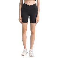 new cross-waist-free sports shorts, drawstring high-stretch fitness yoga shorts