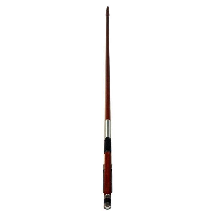 lommi-4-4-cello-bow-octagonal-brazilwood-stick-white-horse-hair-silver-wrapping-ebony-frog-w-parisian-eye-inlay-student-bow