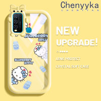 เคส Chenyyka สำหรับ VIVO Y30 Y30i Y50เคสลายการ์ตูนบลูเบอร์รี่สีสันสดใสน่ารักเลนส์กล้องถ่ายรูปแบบนิ่มมอนสเตอร์ตัวน้อยซิลิโคนเคสโปร่งใสกันกระแทกแบบใสง่าย