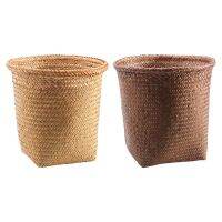 Storage Plant Pots Trash Can Woven Straw Baskets for Towels Farmhouse Bathroom Grocery