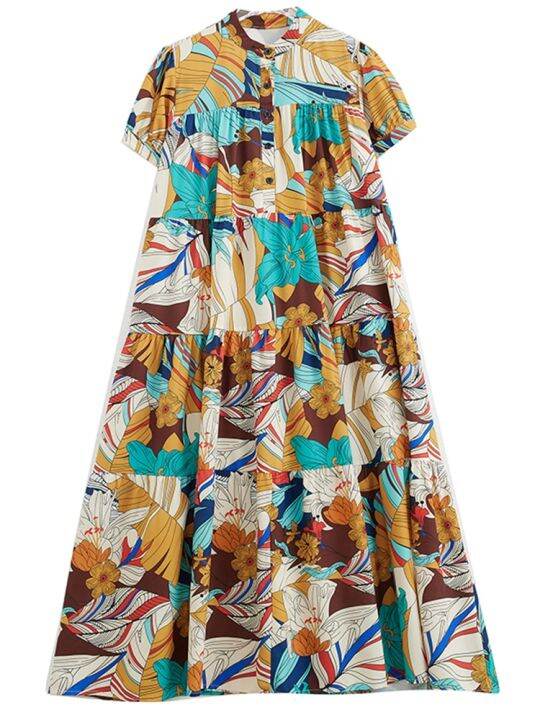 xitao-print-dress-loose-folds-summer-casual-fashion-dress