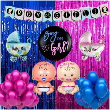 Gender Reveal Party Decorations Set 112Pcs Pink Blue Gold Balloons