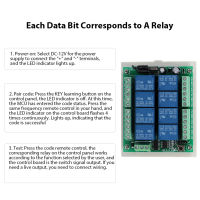 สวิตช์ควบคุมระยะไกล8ทิศทางแบบไร้สาย Remote Tombol มัลติฟังก์ชั่นการเปลี่ยนตัวรับสัญญาณสวิตช์รีเลย์ไร้สาย