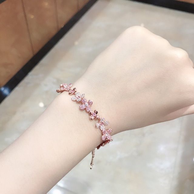 swarovski-2019-สร้อยข้อมือลายดอกไม้สีโรสโกลด์-18-k-สําหรับผู้หญิง