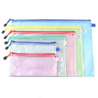 12 Pcs Plastic Transparent File Folders Zipper Storage Bag Office Document Bag Folder School File Pocket Organizer Waterproof