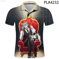 【high quality】  New Summer 3d Printed Polo Shirt Men Animation Beastars Streetwear Fashion Camisas Harajuku Short Sleeve Ropa De Hombre Tops S-6XL