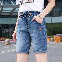 Celana Pendek Denim กับเอวสูง,ลักษณะบาง,หลวมและอเนกประสงค์ขาตรงและกางเกงขาม้า