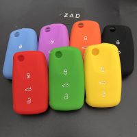 hgjmgkkk ZAD 3button Silicone rubber car key holder cover case shell skin for SEAT ALTEA TOLEDO LEON Cupra car accessory key protector