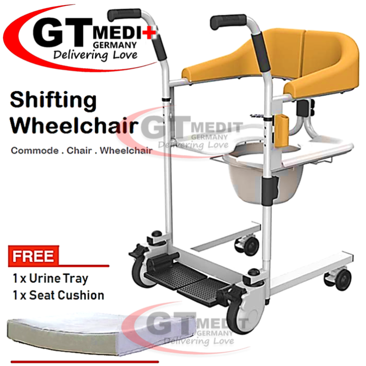 Shifting Commode Wheelchair Moving Transfer Chair Bath Shower Mobile