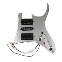 WK-Mirror guard Prewired Pickguard IBZ Guitar Pickups Alnico 5 HSH 4C Wiring Harness Push-pull single cut Set For IBAZ RG Series