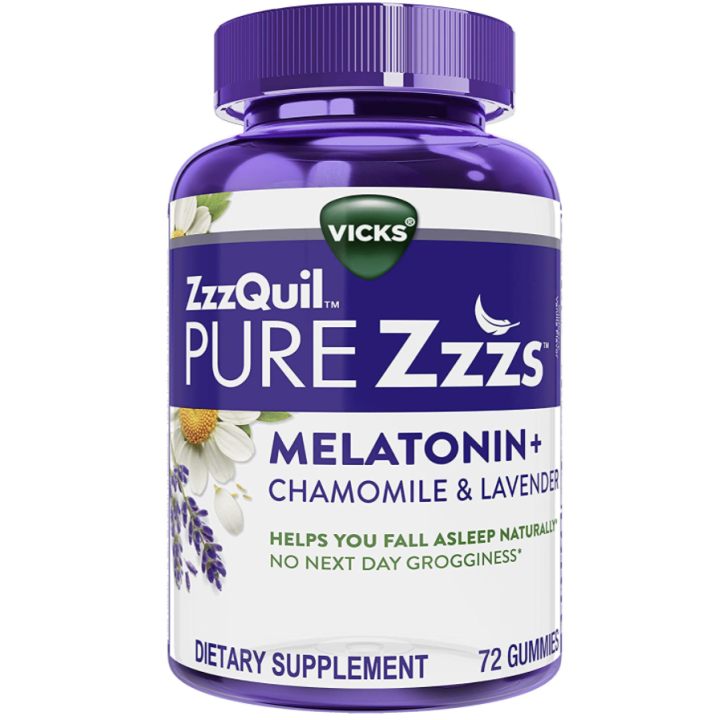 Zzzquil Pure Zzzs, Melatonin Sleep Aid Gummies With Lavender, Valerian 