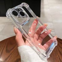 【CC】 Capa de telefone transparente à prova choque para iPhone Silicone Bumper Transparente traseira dura Luxo 14 13 12 Max X XR XS 7 8