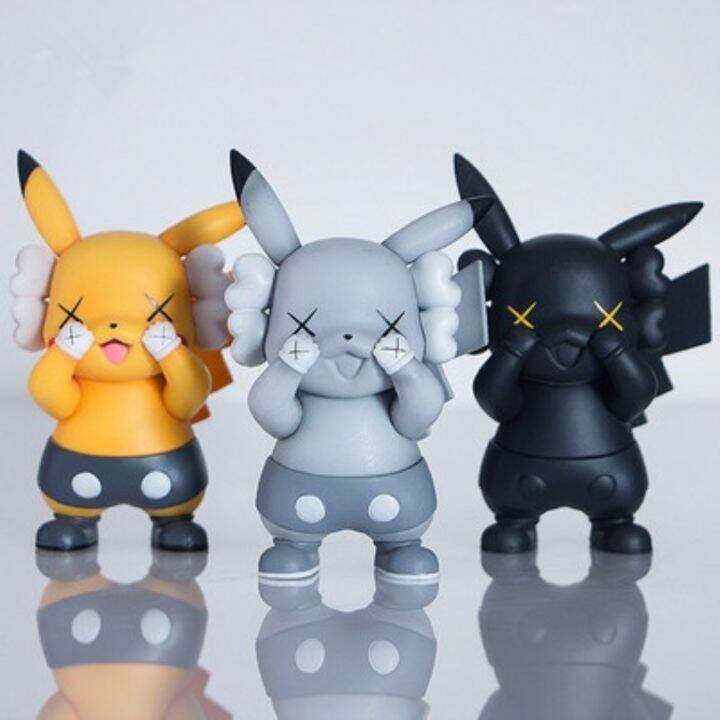 pikachu-cos-kaws-สีเหลืองสีดําสีเทา-10-ซม