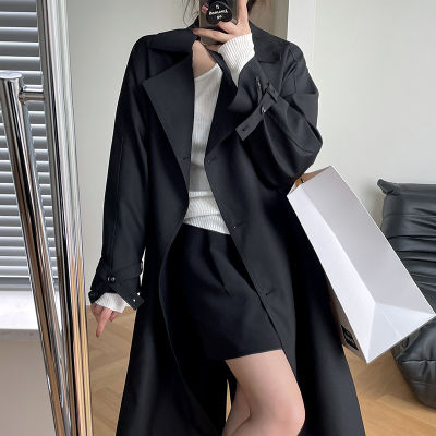 [COD] Kurakuki เสื้อโค้ทเทรนช์โค้ทยาวผู้หญิง 2022 ฤดูใบไม้ร่วงสินค้าใหม่เสื้อคาร์ดิแกนลำลองเกาหลีพร้อมเข็มขัด 5106