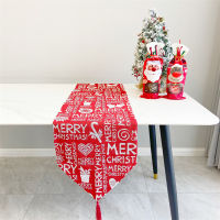 Merry Christmas Table Runner Red Elk Plaid Table Cloth Cotton Tablecloth New Year Xmas Home Decor Table Cover Table Runners