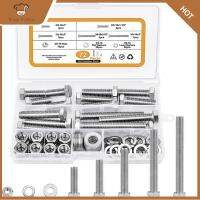 แฟชั่น RESIGH 72ชิ้น3/8-16X1 ถึง3/8-16X3 ชุดชุดรวมสลักเกลียวเมตริกเงินสแตนเลสน็อตและแหวนเกลียวหกเหลี่ยมล็อคอย่างทนทานและปะเก็นแบนชุดทำความสะอาดปรับปรุงบ้าน