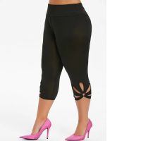 【VV】 Leggings Cropped Trousers Workout Leggins Ladies Hollow Out Legins Sportswear 5XL