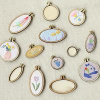 ☃¤✌ 3PCS/LOT Mini Wood Embroidery Hoop Pendant Laser Cut Embroidery Frame Tiny Stitching Jewelry Hoop For Necklace Oval And Round