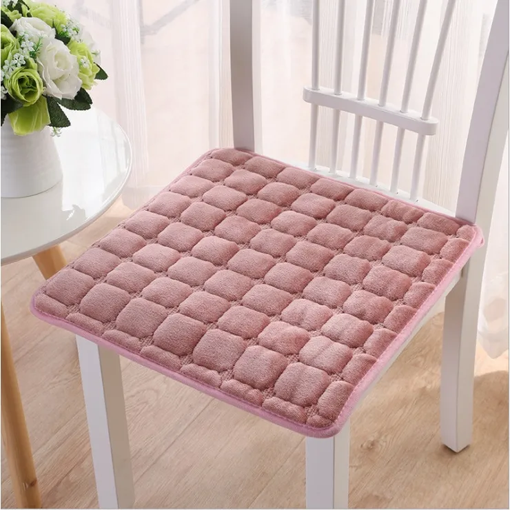 Square Large Chair Cushion Solid Color Seat Cushions with Straps Home Decor  Soft Warm Floor Cushion Office Chair Cushion 40x40CM - AliExpress