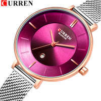 Ladies Dress Mesh Watches Fashion Slim Stainless Steel Wrist Watch For Women CURREN Female Quartz Clock Montre Femme 9037