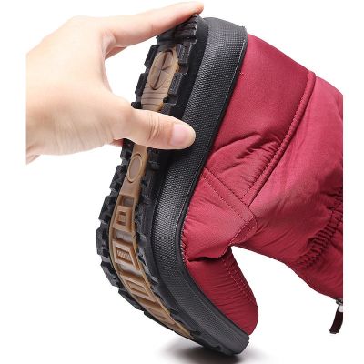 Winter Thickened Snow Boots Women High-Top Cotton Shoes Middle-Aged Elderly Brushed Waterproof Anti-Slip Mother High-Tube Ski With Warm Travel