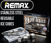 ICE Cubes REMAX น้ำแข็งสแตนเลสสตีลแท้ 304 8 ชิ้น คอไวน์ห้ามพลาด เพิ่มความเย็นให้ไวน์โดยไม่เสียรสชาติ ป้องกันแบคทีเรียจากน้ำแข็งแบบดังเดิม