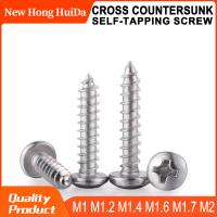 M1.2 M1.4 M1.6 M1.7 Phillis ขนาดเล็กตนเองแตะสกรู304สแตนเลสข้าม Countersunk หัวตนเองแตะสกรูกลอน