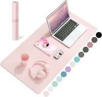 【jw】♕♘  Leather Desk Pink Color Mousepad Non-Slip Deskmat Office Computer Laptop xxl Kawaii Rug